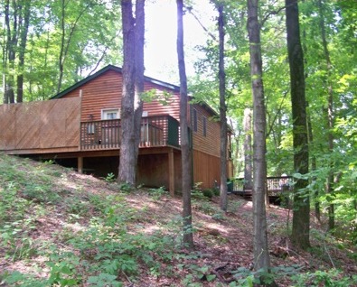 big oak cabin outdoors