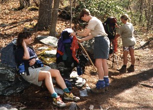 Taking a water break on the Appalachian Trail