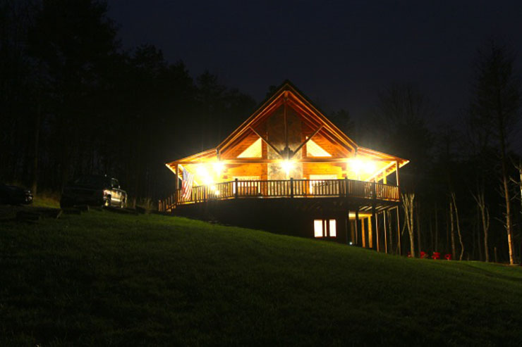 Duffy's Lodge at night